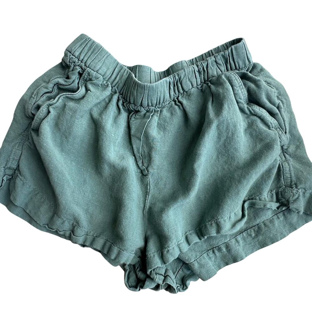Teal OYSHO Linen Shorts - Size XS